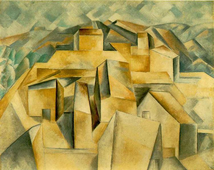 Pablo Picasso Oil Painting Houses On The Hill Horta De Ebro
